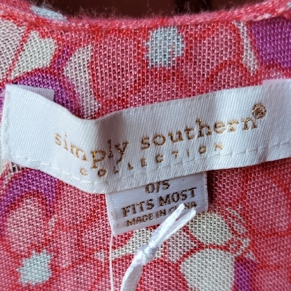 Simply Southern Pink Floral Swim Coverup - Picture 3 of 9